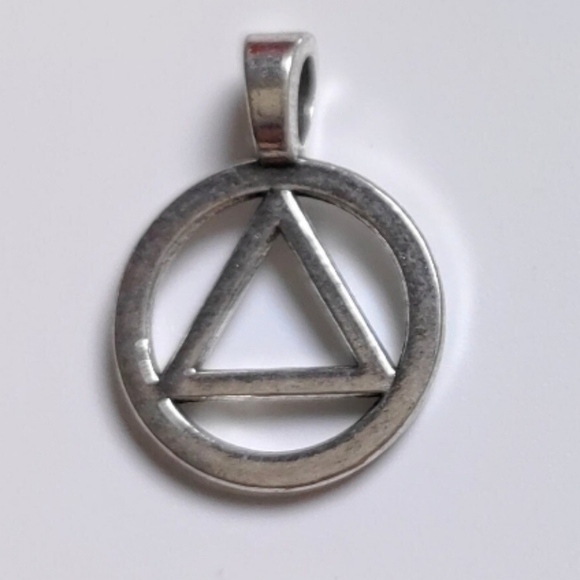 Recovery Jewelry - 10 for $10 AA Antique Silver Recovery Symbol Charms with Hangers